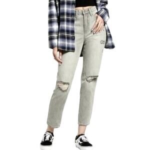 BP. Jeans "Be Responsible" High Waist Fit Distressed Detailing Solid Gray 29 NWT